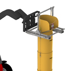 Chute system is perpendicular to fork blades