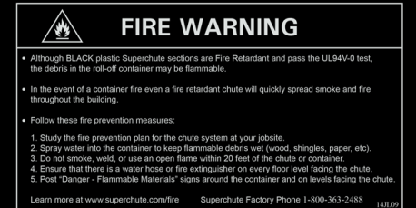Fire Warning Black Chute